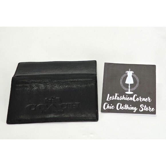 Coach Black Pebble Leather Checkbook Pen Holder Loop Wallet Small 2928 - Picture 9 of 12